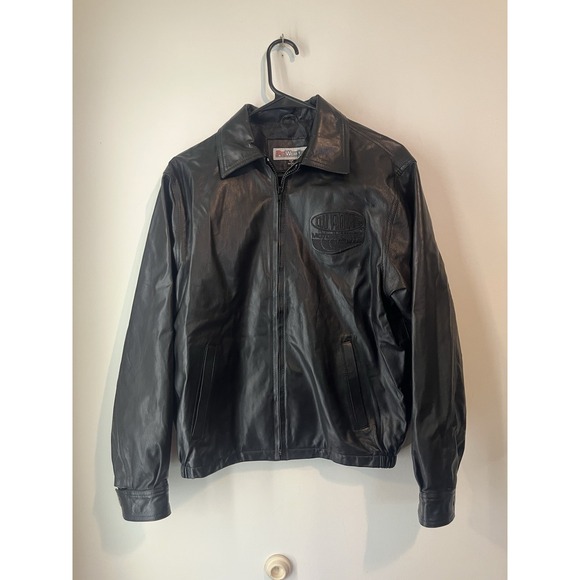 VTG Mens Jeff Gordon Leather‎ Jacket Hendricks Racing Small Black Dupont Bomber